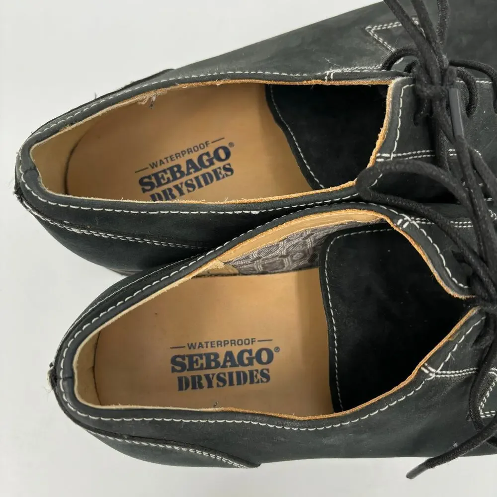 Sebago Shoes Mens‎ Size 10 Black Lace Up Waterproof Nubuck Suede Dryside Rutland